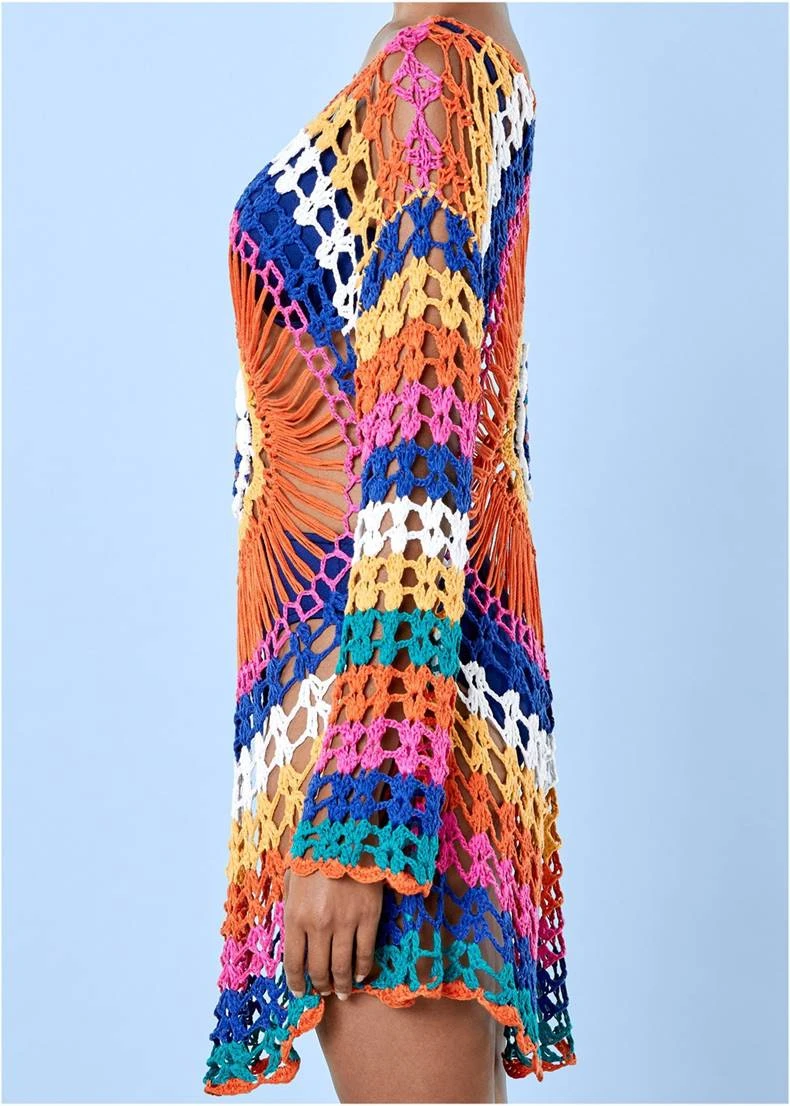 Beach Wear Cover Ups Sexy Crochet Rainbow Coverup China Fashion Beach