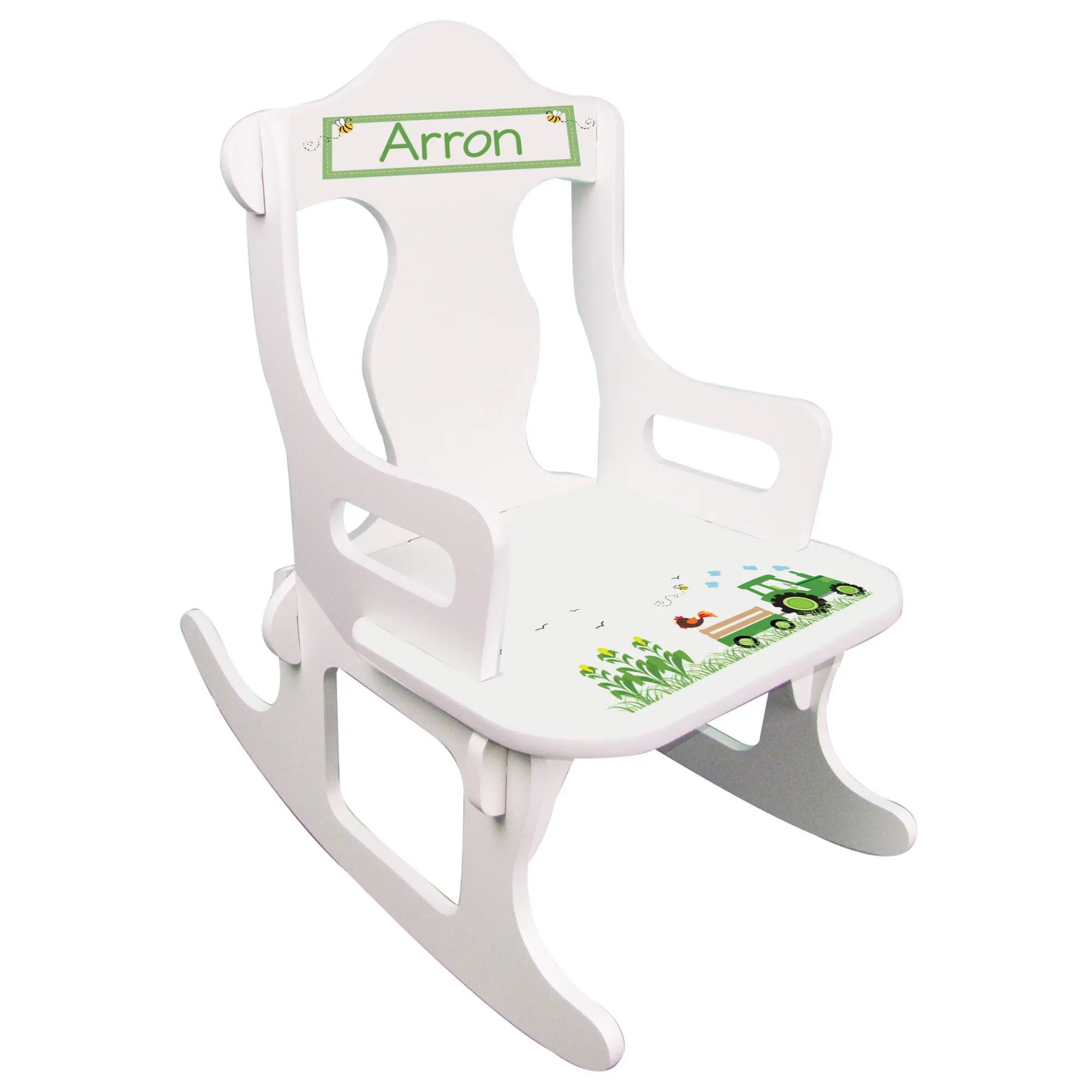 Personalized Green Tractor Puzzle Rocker