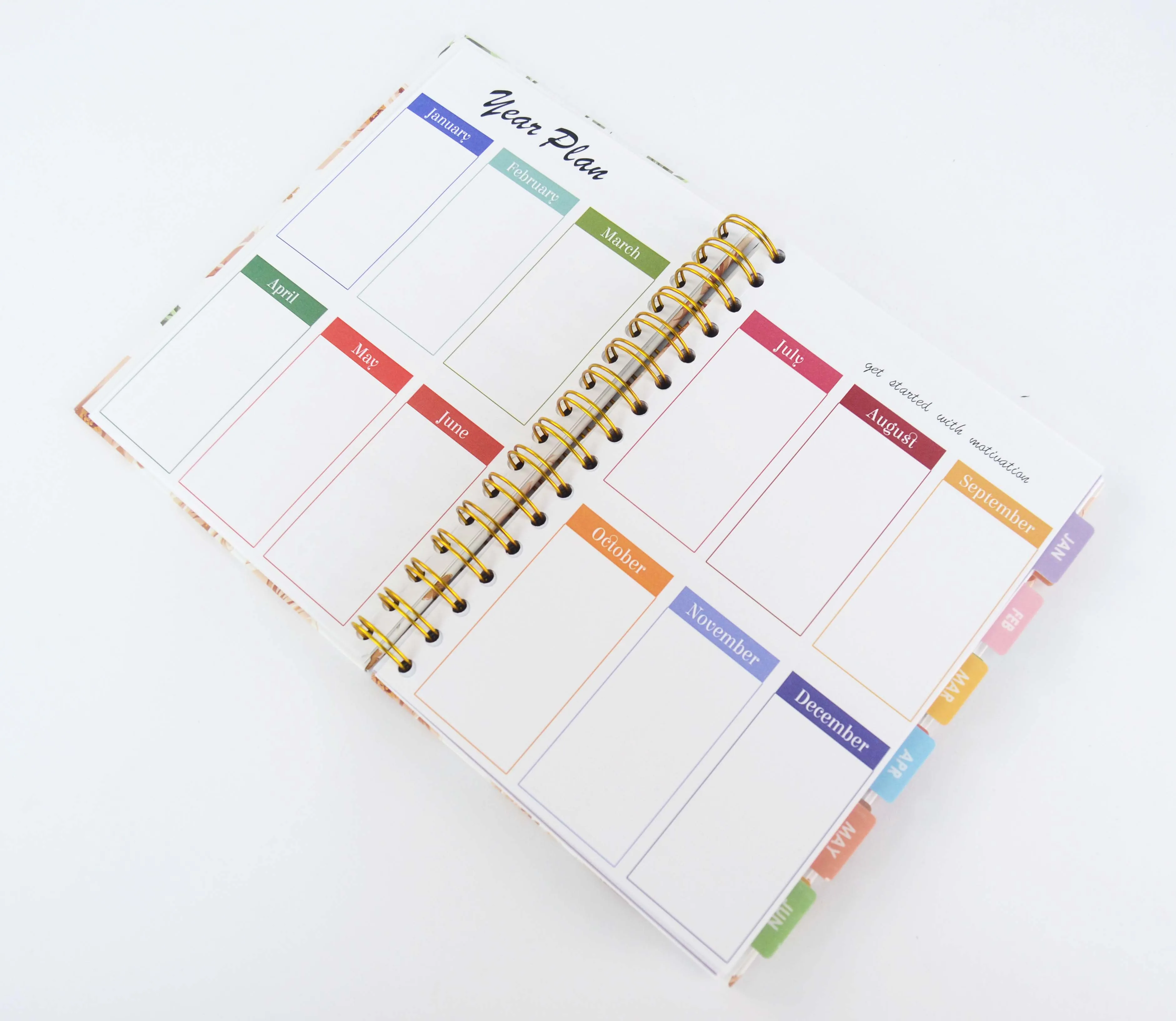 2020 planner a5 size rose gold o wire spiral bound agenda planner with 