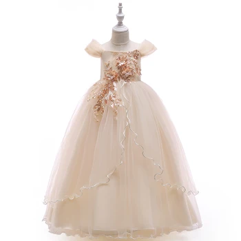 Mqatz Children Vintage Graduation Party Dresses Kids Floor Length