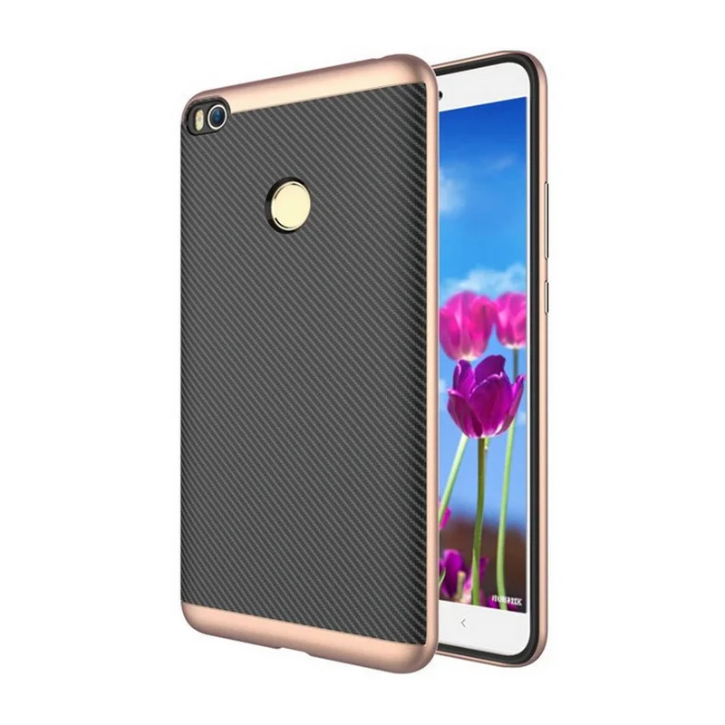 carbon fiber metal bumper shockproof case for Xiaomi mi max 2
