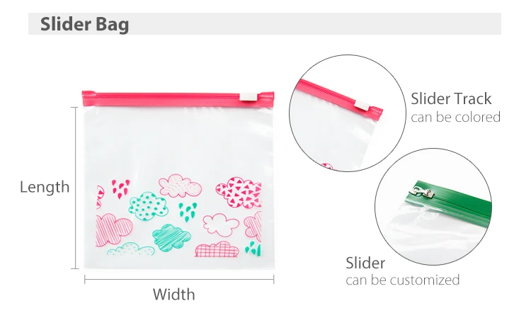 Ytbagmart Wholesale Custom Printed Logo Pe Food Storage Packaging Slider Zipper Bag
