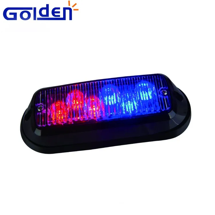 Red Blue Police Emergency Vehicle Surface Grille Mount Flashing Warning 6 Led Mini Strobe Light