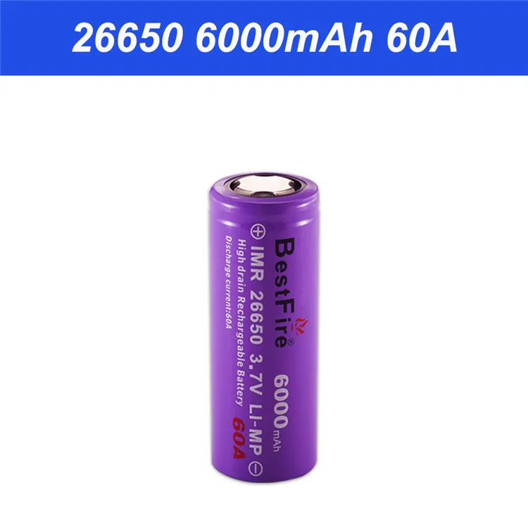 3,7V Li-Ion-Akku für E-zigaretten Set 2x Efest Purple IMR 26650 5000mAh 3,6V