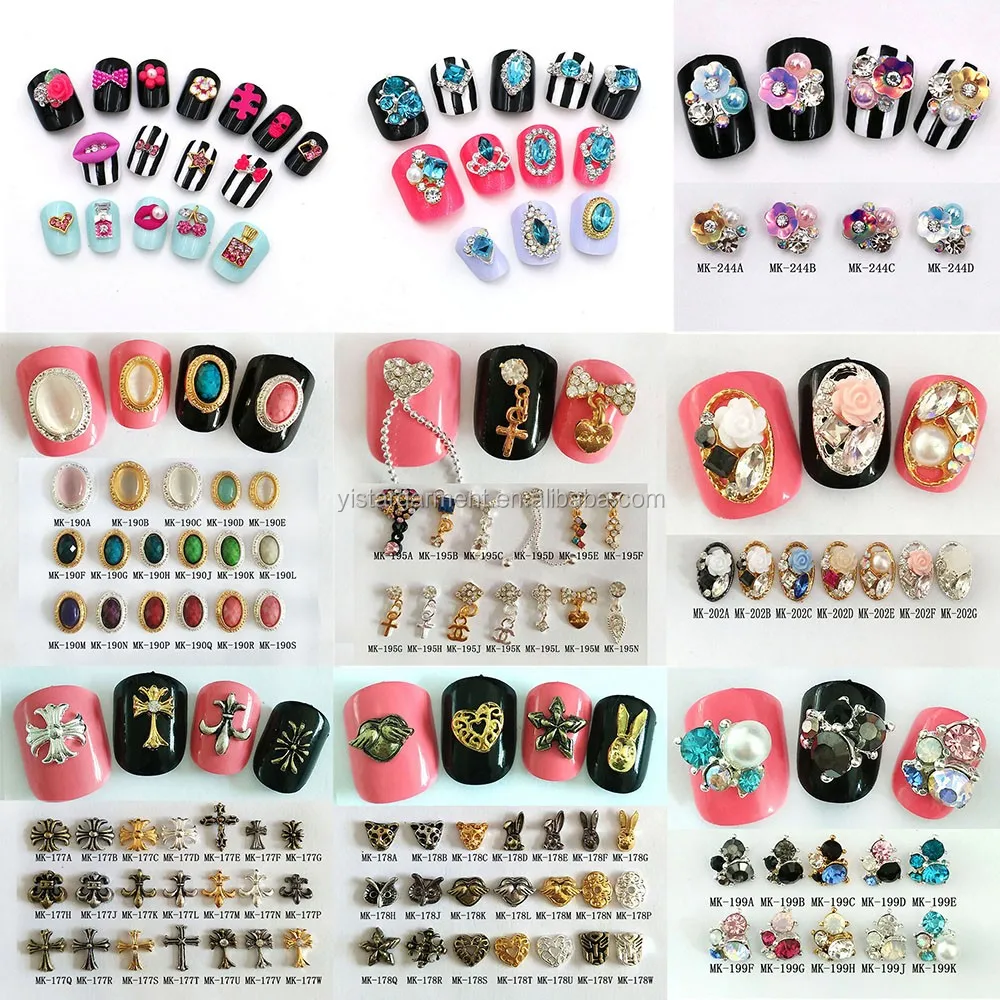 Free Shipping Wholesale Cheap Mixed Alloy Metal 3d Nail Art Buy Nail