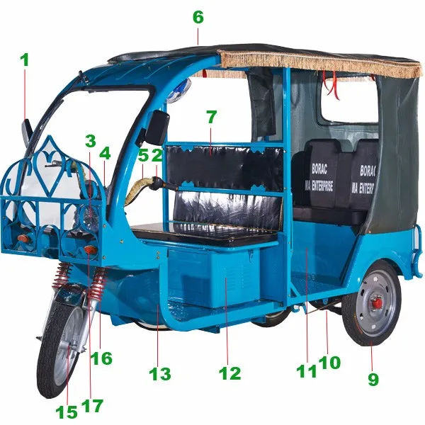 Newest beyond 1000w gearshift borac tricycle for bangladesh market