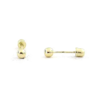 14k Solid Yellow Gold Ball Stud Earrings 2mm 6mm Backing Korean 2017 New Made In Usa