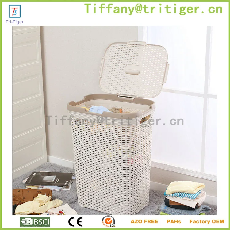 Venta al por mayor canasta verde plástico para la lavandería-Compre