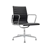Ribbed mid back pu executive swivel office chair with no wheels
