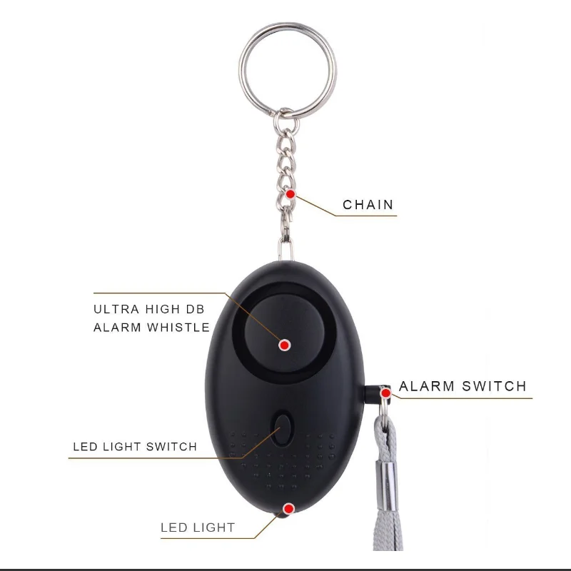 Details about   140dB Emergency Personal Safety Alarm Keychain Self Defense For Elderly Kids JT 