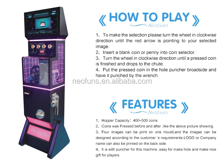 Newest! Latest Penny Press Vending Machine/souvenir Coin