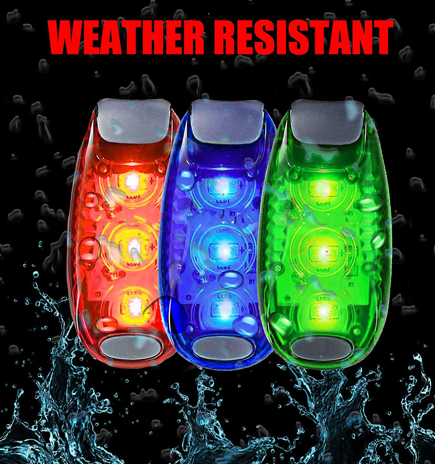 LED Night Safety Light Clip On Strobe Running Lights For Cycling