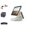 15" dual touch screen monitor with second 12" customer screen sell with 80mm printer cash drawer and barcode reader hspos