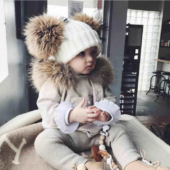Double Pom Pom Hat Baby Girl Top 