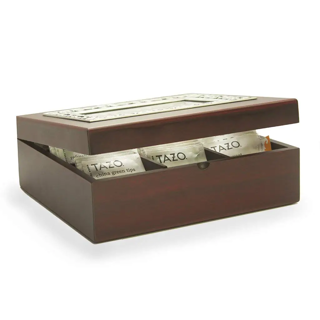 Tea Box Sampler,50 Tazo Tea Bags,10 Assorted Flavors (pewter Frame