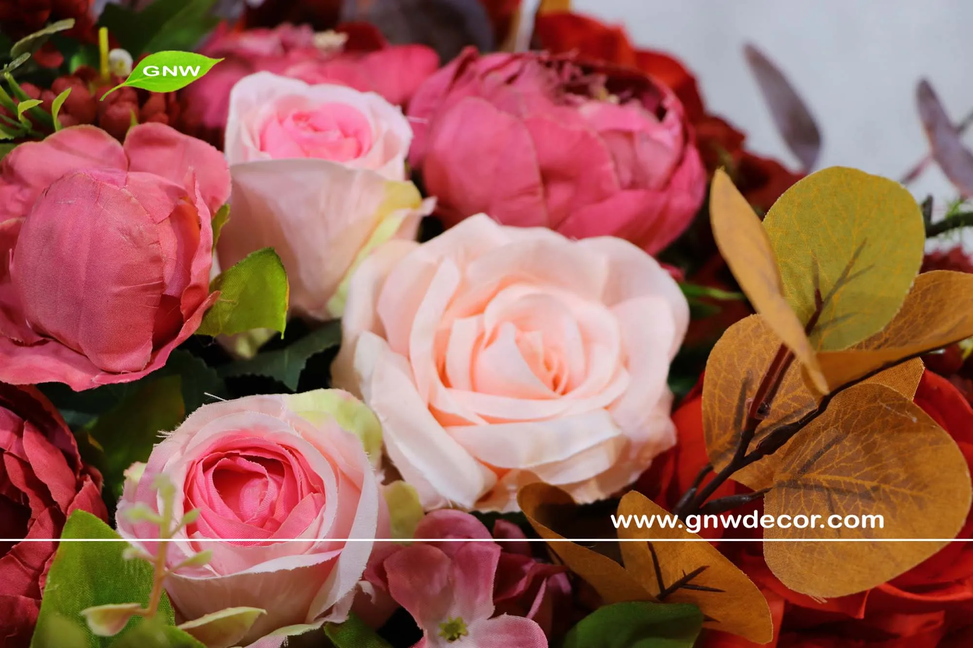 gnw 复古红玫瑰装饰花球为表花焦点