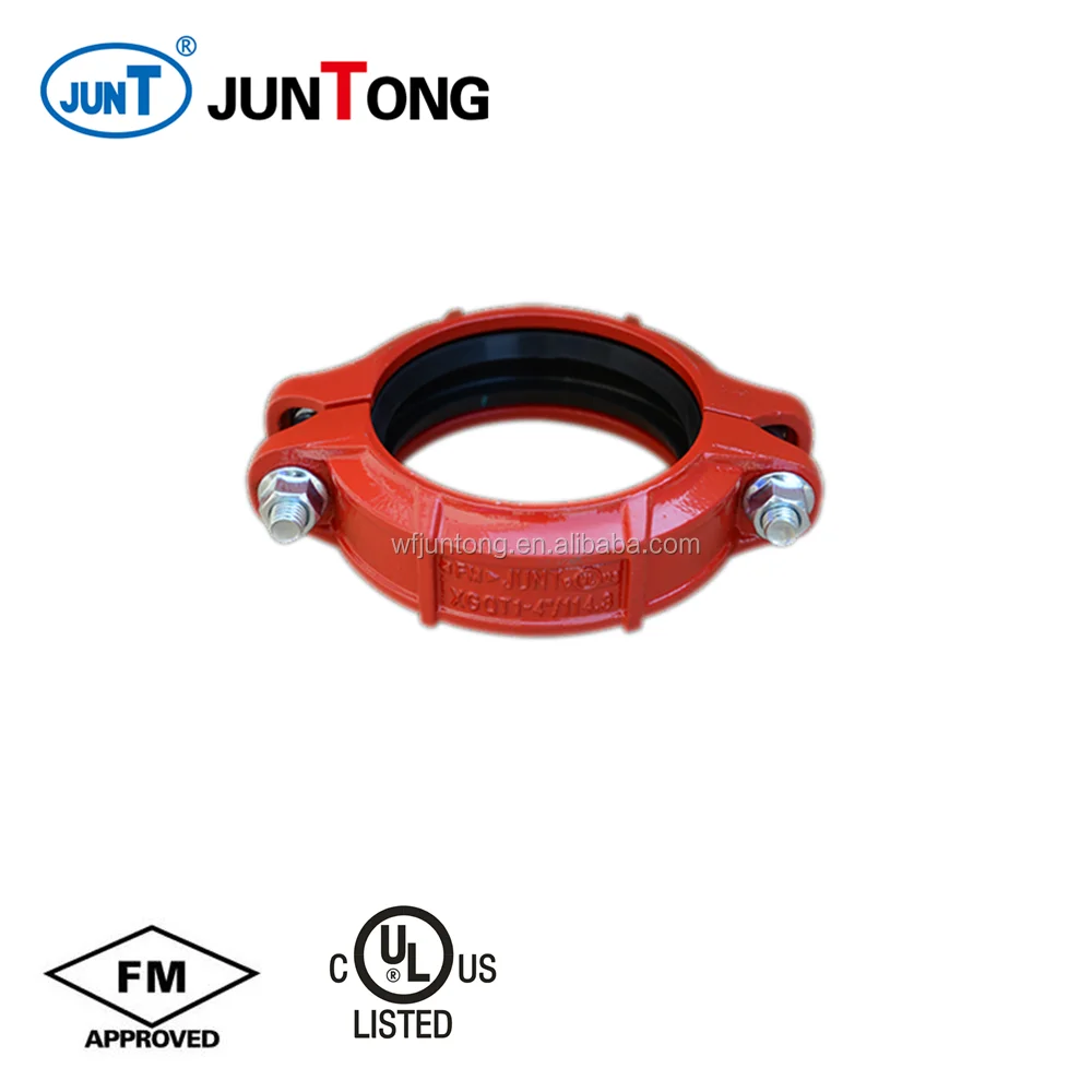 
FM UL CE approved ductile iron grooved fitting/reducer/reducing tee/flexible coupling/elbow/tee/cap 