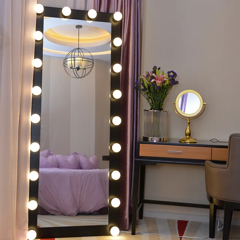 Led Bulbs Floor Vanity Makeup Mirror 