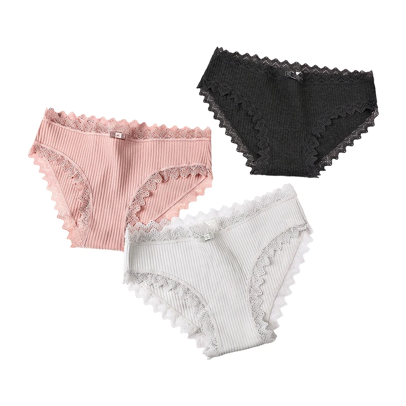 Wholesale Thread Female Briefs High Quality Breathable Womens Sexy Cotton Panties Ladies 9814