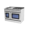 48 inch hyxion gas range, cooking range with double oven