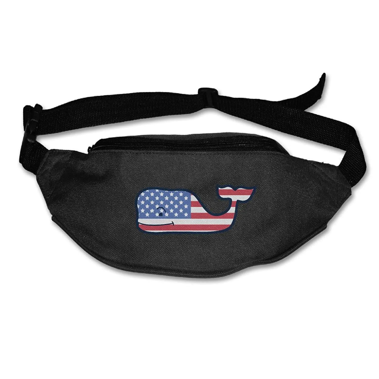 USA Flag Whale Logo Unisex Waist Pocket Phone Holder Pack Bags