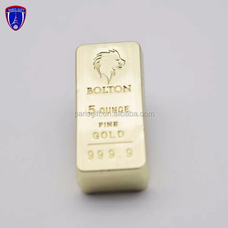 999.9 Fine Gold 5 Ounce Pure Gold Bar Custom Logo Commemorative