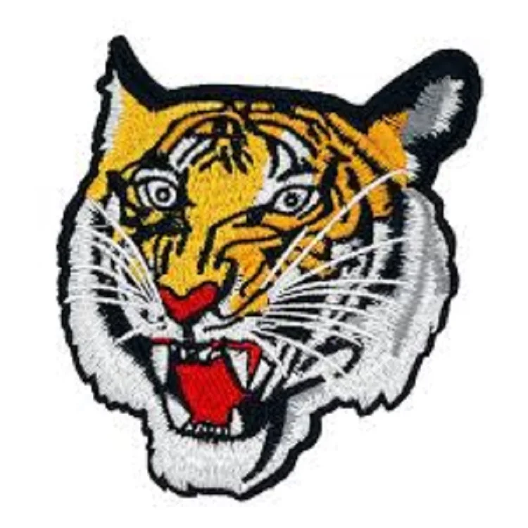 SAFARI TIGER FACE Iron On Embroidered Patch WILD ANIMAL ZOO /& JUNGLE