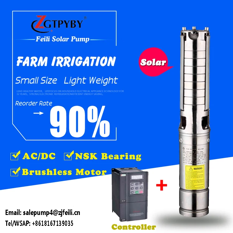 Ac Solar Pumps 600 Feet Head Borewell Solar Water Pump 5kw Solar Water