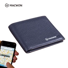 Bluetooth Анти-потерянный GPS Мода Магия натуральная кожа Противоугонный Умный кошелек для мужчин