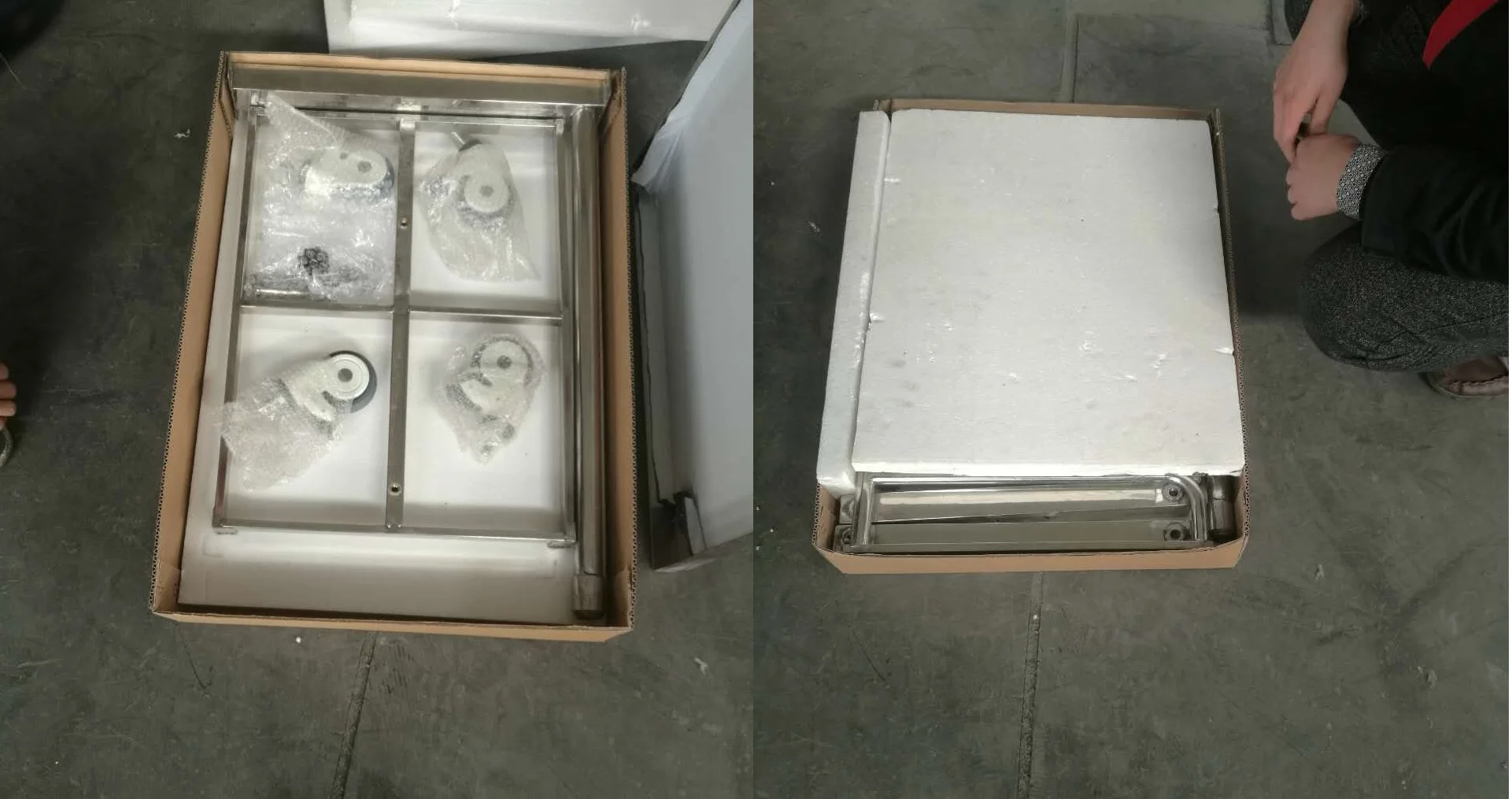 SS mayo table with antistatic castors