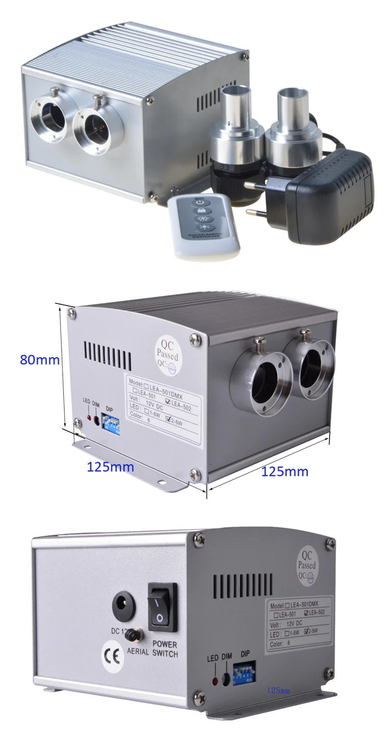 Lea502 10w Dual Port Fibre Optic Light Engine With 6 Color Wheel Dim