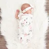 Zogift 100% cotton baby organic swaddle blanket sets baby muslin swaddle wrap with headband