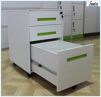 Metal 3 Drawer Mobile Pedestal Cabinet File Storage Office Metal 3 Drawer Mobile Pedestal Cabinet File Storage Office
