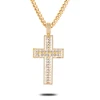 Hip hop iced out cross piece gold jewellery zircon pendant sets in dubai, 18k metal pendant for men