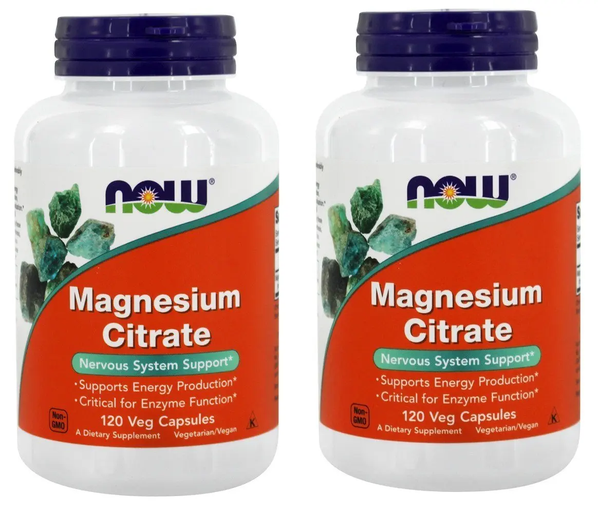 Buy NOW Magnesium Citrate, 400 Milligram (120 Veg Capsules) 
