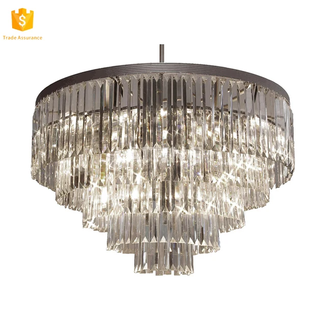 China Chandelier Lighting Crystal Whole Alibaba Crystal 5 Tier Chandeliers Lighting Black Finish H26 X W31 Flush
