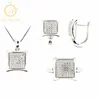 Authentic Sterling Sliver 925 High Quality Women Sets Pendant Earring Ring Indonesia Silver Jewelry