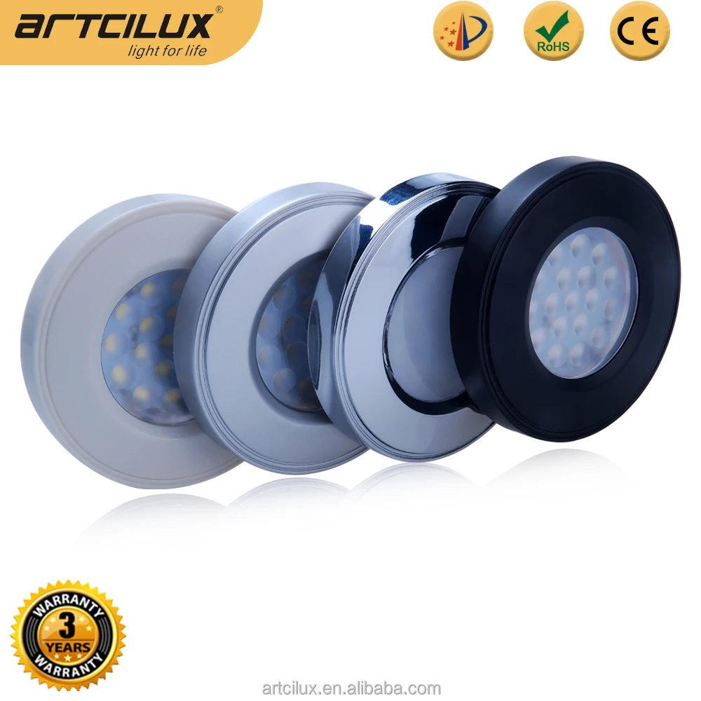 12v High Quality Mini Smd Dimmable Surface Mounted Led Cabinet Light Puck