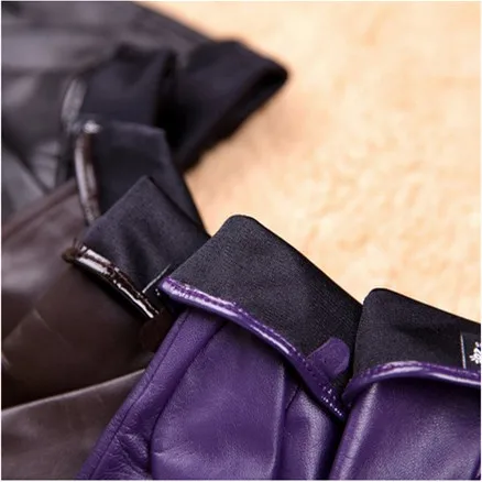 Stylish women cute bow genuine nappa soft leather gloves
