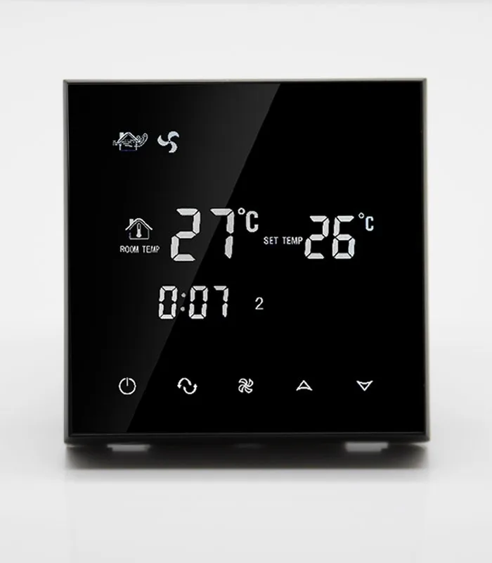 Black Room Thermostat With Wifi Function For Central Air Conditioning
