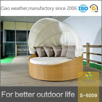 Folding Outdoor Sofa Bed Wicker Round Daybed Set Folding Outdoor Sofa Bed Wicker Round Daybed Set
