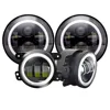 7 Inch Led Headlight H4 H13 Round Shape 7'' Headlights with Yellow & Amber Angel Eyes for Offroad Motorcycle