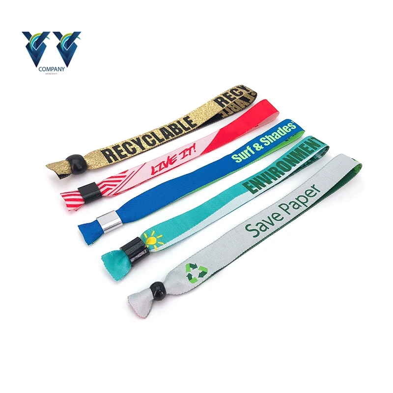 Event Woven Fabric Wrist Band,Custom Festival Wristbands No Minimum