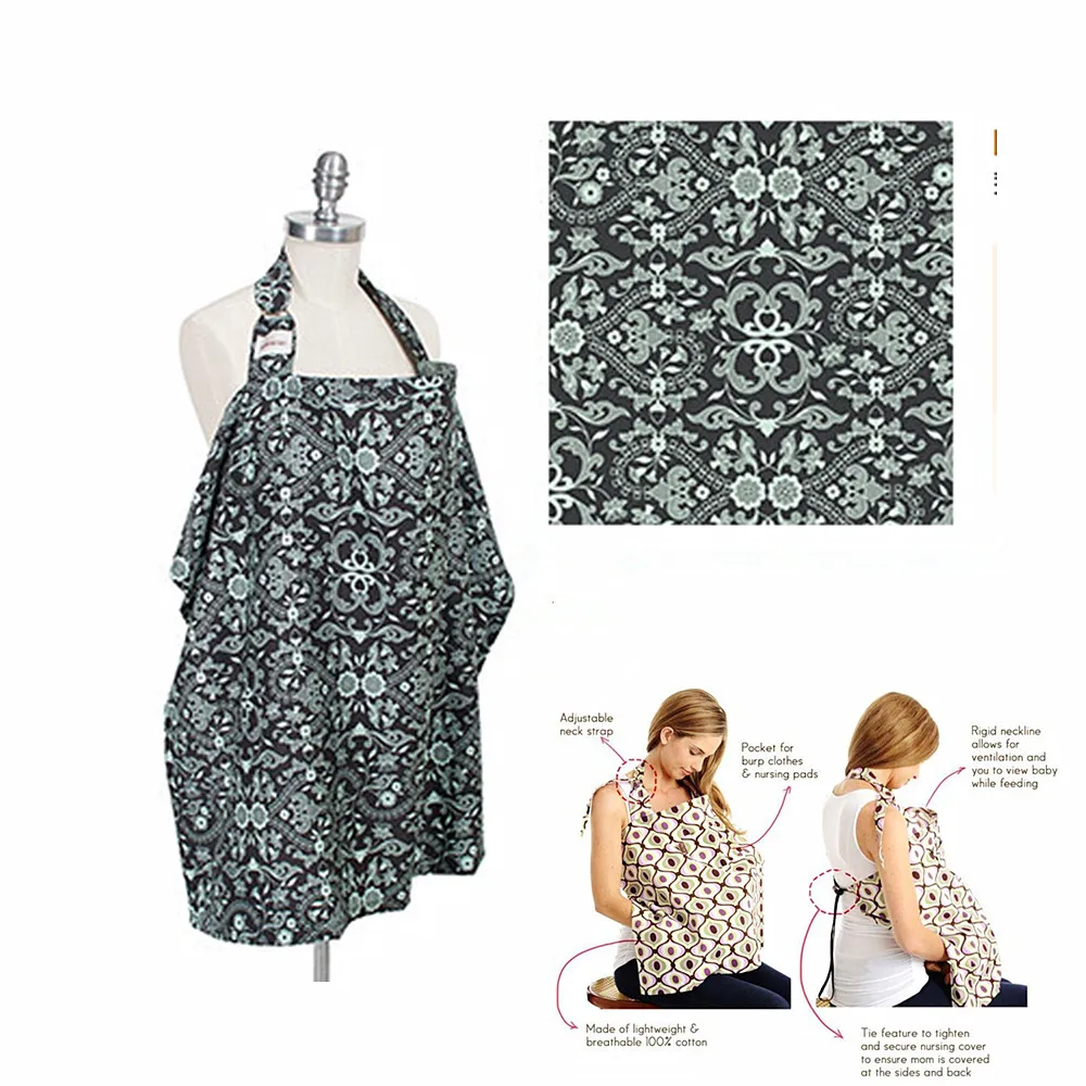 Hot Wholesale 100 Organic Cotton Nursing Cover With 100 Different