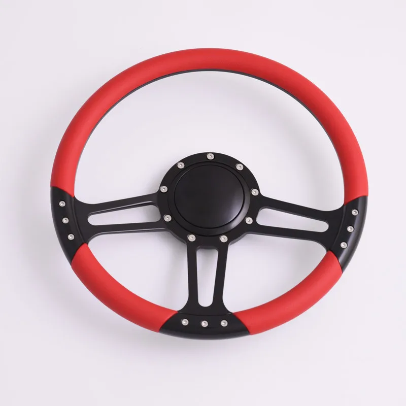14 Inch Black Billet Steering Wheel With Bowtie Horn For 1969-1994 Camaro, Impala - Forever Sharp Custom Wheel