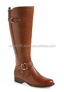 genuine leather wide calf boots