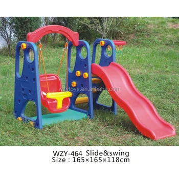 toddler plastic swing and slide set