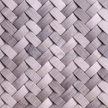 Woodern Grey Marble Basket Weave Pattern Tile Woodern Grey Marble Basket Weave Pattern Tile
