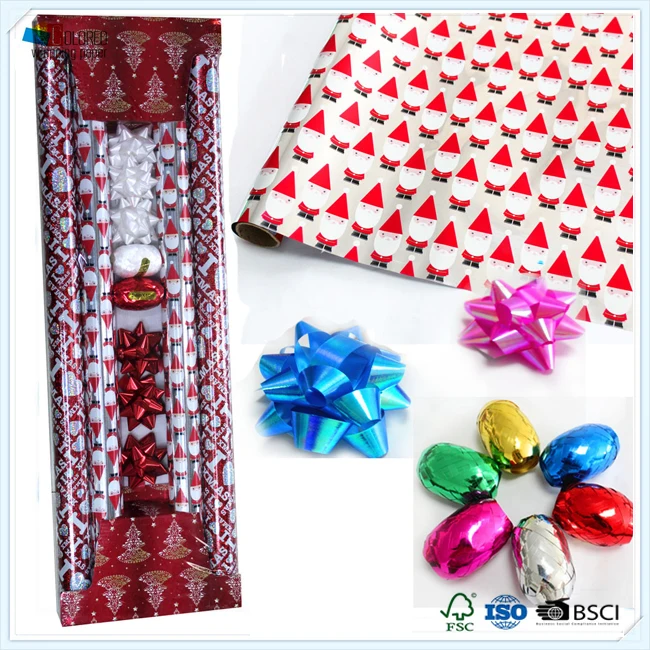 Christmas Wrapping Paper With Star Bows Gift Set Buy Paper Wrapping