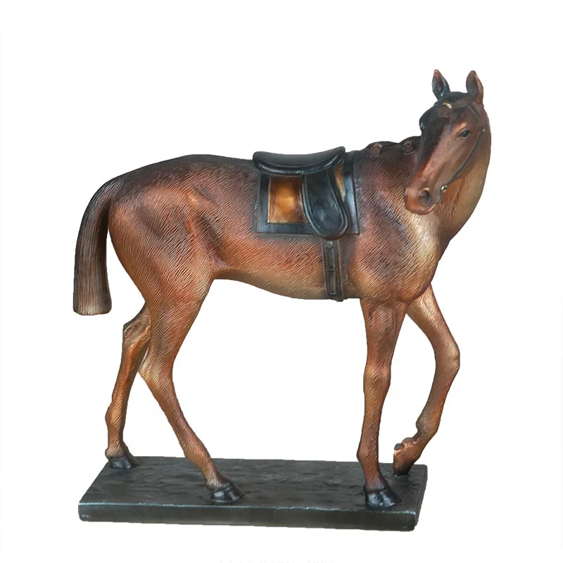 Resin lifelike animal sculpture hand painted statue horse bookend home decor paperweight bookend supplier